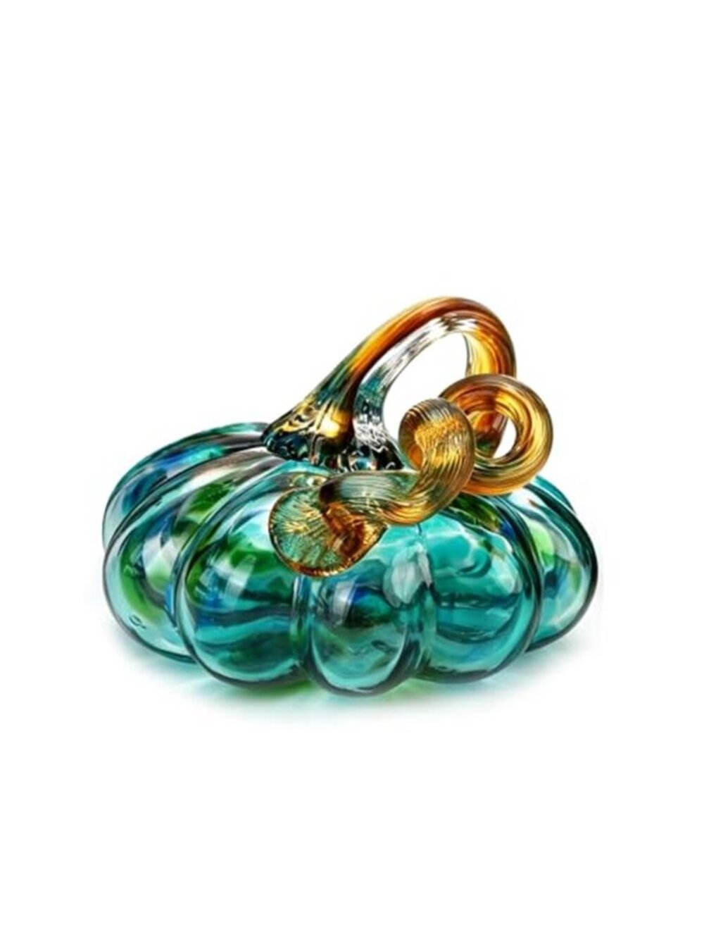 4.3 In Hand Blown Glass Crystal Pumpkin Fall Decor